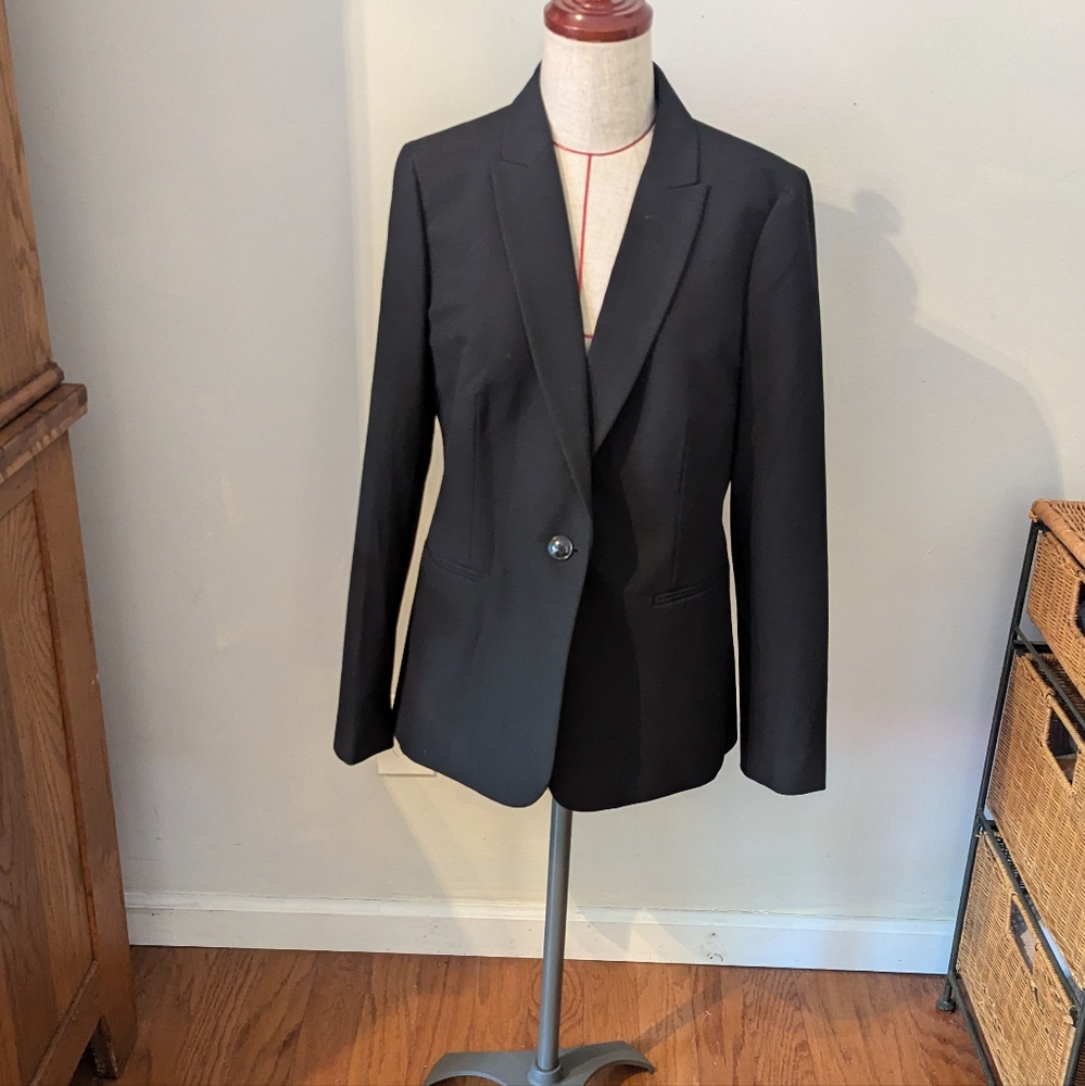 NWT J Crew Womens Black Blazer Size 12 One Button Jacket  Longer Length